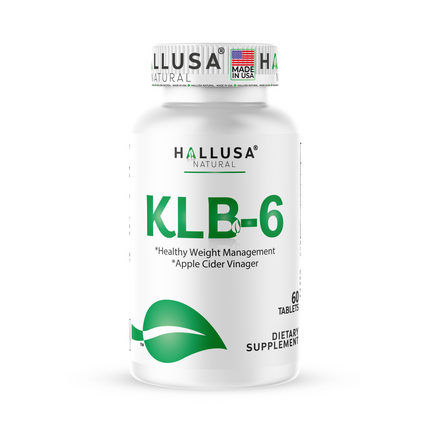 KLB6 - Apple Cider Vinegar - 60 Tablets - Natural Supplement - Support Supplement - Friendly Vegan - Gluten Free - Sugar Free - Non-GMO - HALLUSA NATURAL