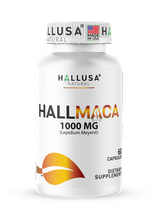 Maca 1000 mg - Maca Root Capsules for Men and Women - Energy Supplements - Maca Supplements - 60 Capsules - Non GMO - Gluten Free - Hallusa Natural