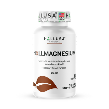 Hallusa Natural Magnesium Oxide 500mg | High Potency Support for Leg Cramps, Muscle & Nerve Function | Max Strength Relaxation, Bone Density & Energy Boost | 60 Tablets