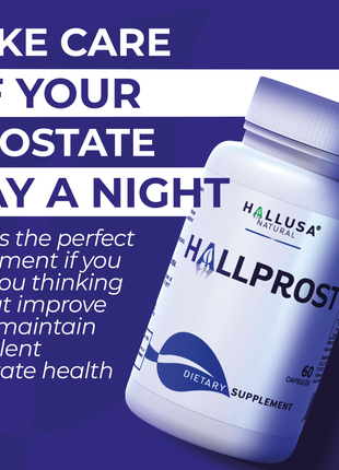 Hallprost - Prostate Support - Supplement 60 capsules - Extract Saw palmetto - Prostate Infections - Gluten Free GMO Free HALLUSA NATURAL