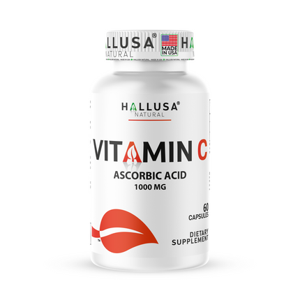 Hallusa Natural - Vitamin C capsules 1000mg  - High Absorption - Immune Support Supplement - Antioxidants Supplement - Non GMO - Gluten Free - 60 Capsules