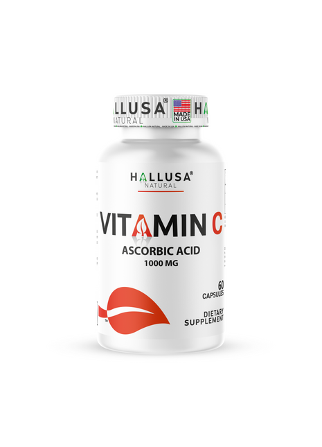 Hallusa Natural - Vitamin C capsules 1000mg  - High Absorption - Immune Support Supplement - Antioxidants Supplement - Non GMO - Gluten Free - 60 Capsules