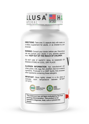 Hallusa Natural - Vitamin C capsules 1000mg  - High Absorption - Immune Support Supplement - Antioxidants Supplement - Non GMO - Gluten Free - 60 Capsules