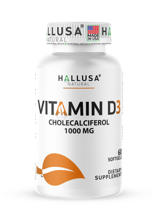 Vitamin D3 2000 IU - Extra Strength - Supplement for Bone, Teeth & Muscle - Immune Support Supplement -  Non GMO - 60 Soft - Hallusa Natural