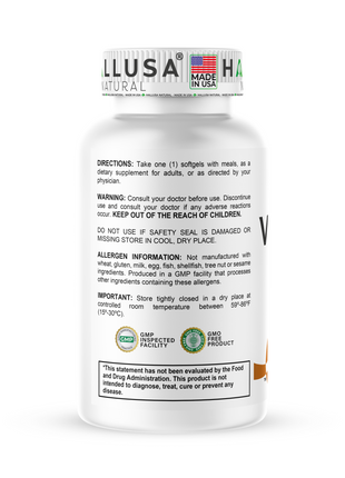 Vitamin D3 2000 IU - Extra Strength - Supplement for Bone, Teeth & Muscle - Immune Support Supplement -  Non GMO - 60 Soft - Hallusa Natural