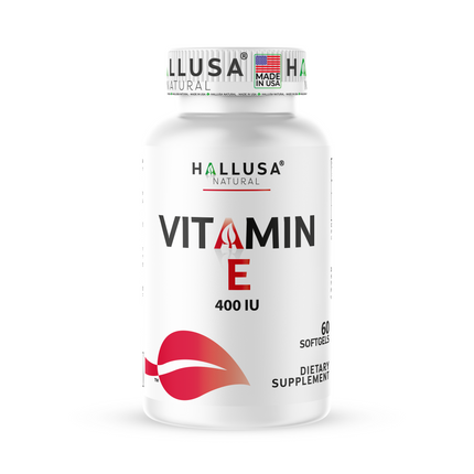 HallVite - Vitamin E - Immune Support Supplement - Skin Vitamins for Women - Natural Antioxidant - Non GMO - Gluten Free - 60 Cap - Hallusa Natural