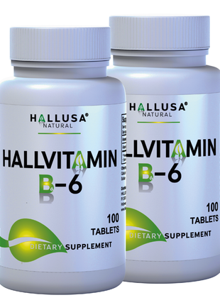 HallVitamin B6 - Vitamin B6 100 mg Essential Energy Supplement & 100 Tablets 100 servings HALLUSA NATURAL