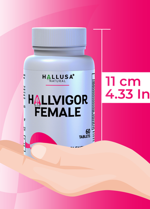 Hallvigor Female - Libido Booster for Women - Vitamins for Women - Ginseng Capsules - Hormone Balance for Women - 60 Tablets - Hallusa Natural
