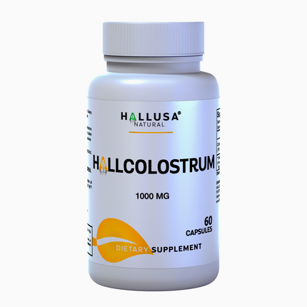 Hallusa Natural Bovine Colostrum Supplement Capsules 1000mg with 10% IgG for Gut Health, Immune & Digestive Support – Natural Energy & Wellness - Non GMO, Gluten Free & Sugar Free – 60 Capsules