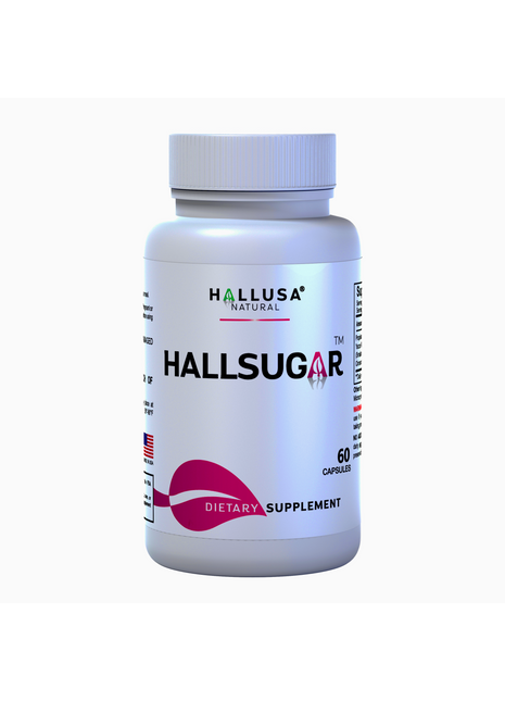 HallSugar - Blood Sugar Support Supplement - Yacon Root - Cinnamon - Blood Sugar - Non-GMO, Gluten-Free - 60 Capsules - Hallusa Natural
