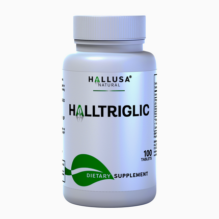 Halltriglic - Omega 3 Fish Oil - DHA 18% EPA 12% - Cholesterol Supplements - Omega 3 Fatty Acids - Blood Pressure Supplements - 100 - Hallusa Natural
