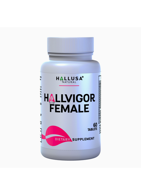 Hallvigor Female - Libido Booster for Women - Vitamins for Women - Ginseng Capsules - Hormone Balance for Women - 60 Tablets - Hallusa Natural