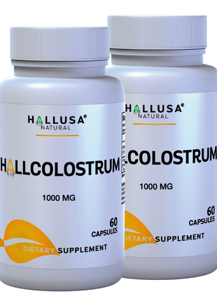 HallColostrum 1000 mg - Colostrum - Colostrum Supplement - Bovine Colostrum - Immune Support Supplement - Colostrum Powder - 60 Cap - Hallusa Natural