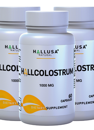 HallColostrum 1000 mg - Colostrum - Colostrum Supplement - Bovine Colostrum - Immune Support Supplement - Colostrum Powder - 60 Cap - Hallusa Natural