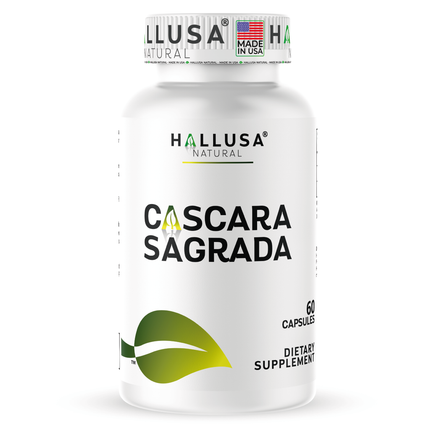 Hallusa Natural - Cascara Sagrada 900 mg, Soothes The gastrointestinal Tract, Digestive Support Promotes Regularity – 60 Capsules - 30 Day Supply - Digestive Health, Colon Function & Bowel Regularity