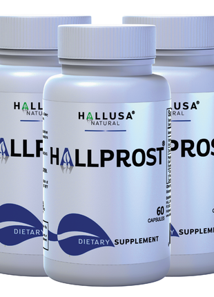 Hallprost - Prostate Support - Supplement 60 capsules - Extract Saw palmetto - Prostate Infections - Gluten Free GMO Free HALLUSA NATURAL