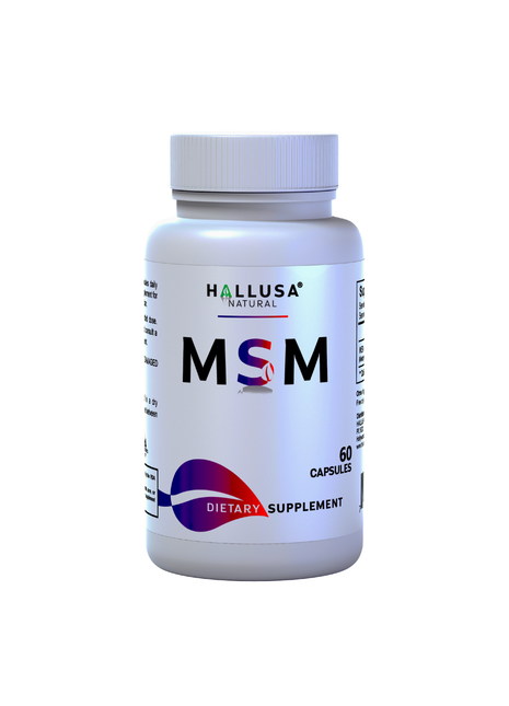 MSM 1000 MG - Pure MSM - Joint Health Support - Supplement for Inflammation - 60 Vegan Capsules - HALLUSA NATURAL