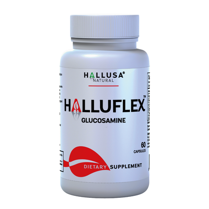 Halluflex - Glucosamine Chondroitin, MSM, Collagen Hydrolyzed - Joint Support Supplement - Women & Men 60 Capsules - Hallusa Natural