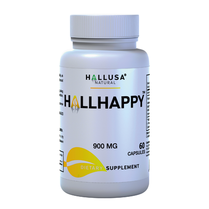 Hallusa Natural - HallHappy - Mood Support Supplement | Valerian, St. John's Wort & Passion Flower Blend 900mg | Natural Relief for Stress, Anxiety & Relaxation | 60 Capsules