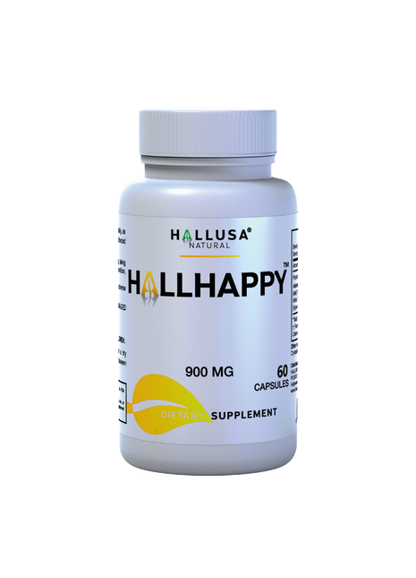 Hallusa Natural - HallHappy - Mood Support Supplement | Valerian, St. John's Wort & Passion Flower Blend 900mg | Natural Relief for Stress, Anxiety & Relaxation | 60 Capsules