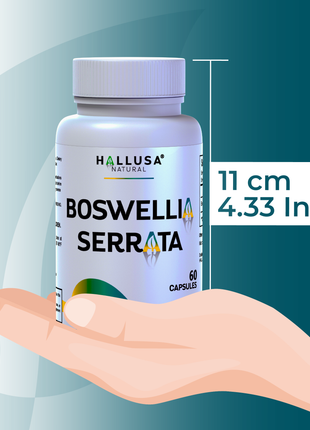 Boswellia Serrata Extract 600 mg - Supplement for Inflammation - Joint Support Supplement - Ayurvedic SupplementS - 60 capsules 30 serving HALLUSA NATURAL