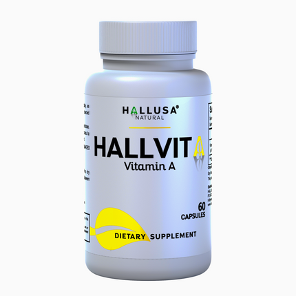 HallVita - Vitamin A 10,000 iu - Immune & Vision Support - Vitamin A Supplement - Non-GMO - Gluten Free - 60 Capsules - Hallusa Natural