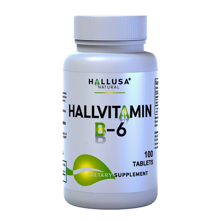 HallVitamin B6 - Vitamin B6 100 mg Essential Energy Supplement & 100 Tablets 100 servings HALLUSA NATURAL