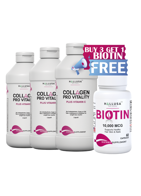OFFER 1: 3 LIQUID COLLAGEN PRO VITALITY FREE BIOTIN