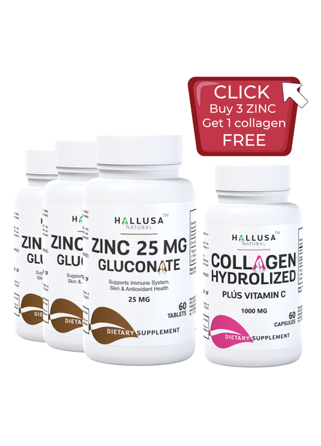 OFFER 2 : 3 ZINC 25 MG FREE COLLAGEN HYDROLIZED